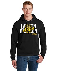 Jerzees® - NuBlend® Pullover Hooded Sweatshirt - Front Imprint Lawton Bronson Helmet Logo