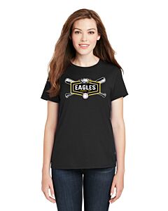 Hanes® - Ladies Perfect-T Cotton T-Shirt - Front Imprint - Eagles Baseball 2023
