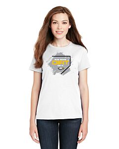 Hanes® - Ladies Perfect-T Cotton T-Shirt - Front Imprint - Eagles Baseball 2023-White