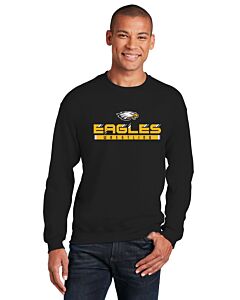Gildan® - Heavy Blend™ Crewneck Sweatshirt - Front Imprint - Eagles High School Wrestling-Black