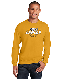 Gildan® - Heavy Blend™ Crewneck Sweatshirt - LB Basketball Grunge Logo-Gold
