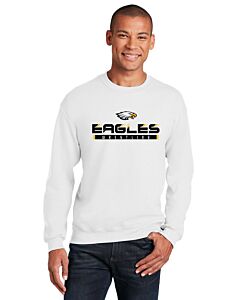 Gildan® - Heavy Blend™ Crewneck Sweatshirt - Front Imprint - Eagles High School Wrestling-White