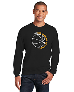Gildan® - Heavy Blend™ Crewneck Sweatshirt - Eagles Basketball Logo-Black
