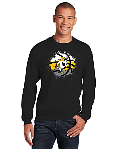 Gildan® - Heavy Blend™ Crewneck Sweatshirt - Eagles Graffiti Logo-Black