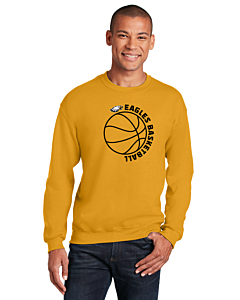 Gildan® - Heavy Blend™ Crewneck Sweatshirt - Eagles Basketball Logo-Gold