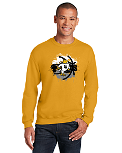 Gildan® - Heavy Blend™ Crewneck Sweatshirt - Eagles Graffiti Logo-Gold