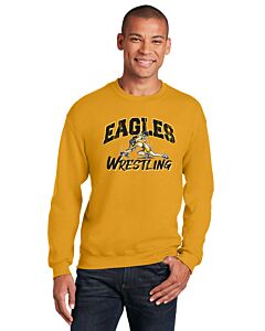 Gildan® - Heavy Blend™ Crewneck Sweatshirt - Eagles Youth Wrestling Graffiti Logo -Gold