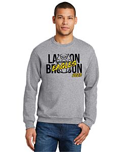 Jerzees® - NuBlend® Crewneck Sweatshirt - Front Imprint Lawton Bronson Helmet Logo-Athletic Heather