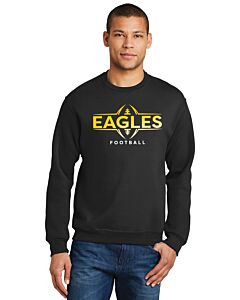 Jerzees® - NuBlend® Crewneck Sweatshirt - Front Imprint Lawton Bronson Football Logo-Black