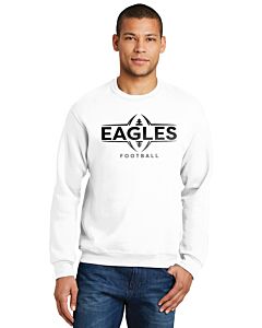 Jerzees® - NuBlend® Crewneck Sweatshirt - Front Imprint Lawton Bronson Football Logo-White