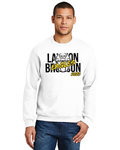 Jerzees® - NuBlend® Crewneck Sweatshirt - Front Imprint Lawton Bronson Helmet Logo-White