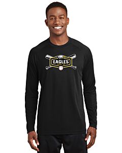 Sport-Tek® Dry Zone® Long Sleeve Raglan T-Shirt - Front Imprint - Eagles Baseball 2023-Black
