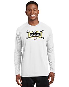 Sport-Tek® Dry Zone® Long Sleeve Raglan T-Shirt - Front Imprint - Eagles Baseball 2023-White