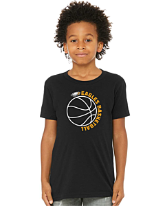BELLA + CANVAS - Youth Unisex Jersey Tee - Eagles Basketball Logo -Black