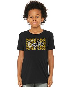  BELLA+CANVAS ® Youth Jersey Short Sleeve Tee - LB Youth Wrestling Grunge - Front Imprint-Black