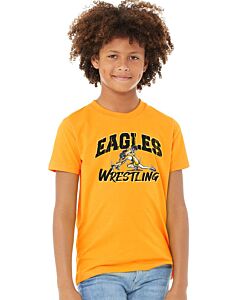  BELLA+CANVAS ® Youth Jersey Short Sleeve Tee - LB Youth Wrestling Grunge - Front Imprint-Gold