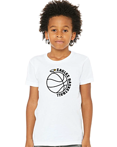 BELLA + CANVAS - Youth Unisex Jersey Tee - Eagles Basketball Logo -White