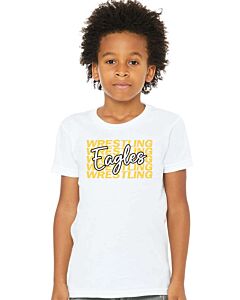  BELLA+CANVAS ® Youth Jersey Short Sleeve Tee - LB Youth Wrestling Script - Front Imprint-White