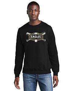 Port & Company® Core Fleece Crewneck Sweatshirt - Front Imprint - Eagles Baseball 2023