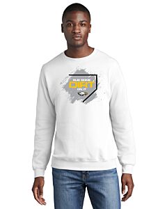 Port &amp; Company® Core Fleece Crewneck Sweatshirt - Front Imprint - Rub Some Dirt In It-White