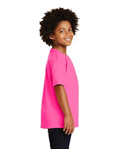 Gildan® - Youth Heavy Cotton™ 100% Cotton T-Shirt - Front Imprint - Pink Out 2023-Safety Pink