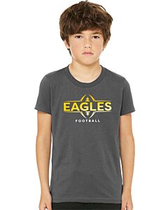 BELLA+CANVAS ® Youth Jersey Short Sleeve Tee - Front Imprint Lawton Bronson Football Logo-Asphalt