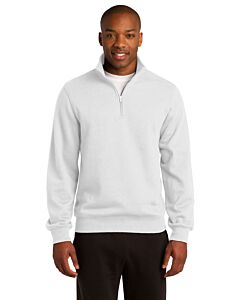 Sport-Tek® 1/4-Zip Sweatshirt-White-Lawton Bronson 1