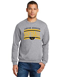 Jerzees® - NuBlend® Crewneck Sweatshirt - Front Imprint LB Softball 2024 - Logo 1-Athletic Heather