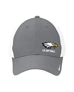 Nike Swoosh Legacy 91 Cap - Embroidery - LB Eagle Softball Logo-Dark Gray/White