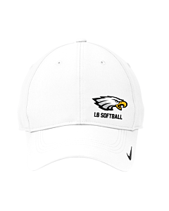 Nike Swoosh Legacy 91 Cap - Embroidery - LB Eagle Softball Logo-White/White