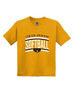 Gildan® - Youth DryBlend® 50 Cotton/50 Poly T-Shirt - LB Softball 2024 - Logo 1-Gold