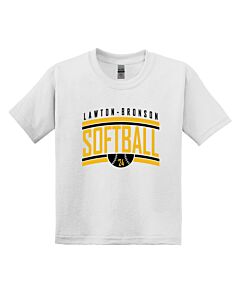 Gildan® - Youth DryBlend® 50 Cotton/50 Poly T-Shirt - LB Softball 2024 - Logo 1-White