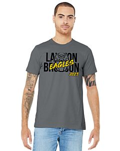 BELLA+CANVAS ® Unisex Jersey Short Sleeve Tee - Front Imprint - Lawton Bronson Helmet Logo-Storm