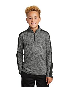 Sport-Tek ® Youth PosiCharge ® Electric Heather Colorblock 1/4-Zip Pullover - Embroidery