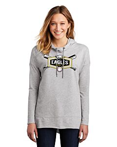District ® Women’s Featherweight French Terry ™ Hoodie - Front Imprint - Eagles Baseball 2023-Light Heather Gray