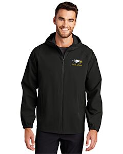 Port Authority ® Essential Rain Jacket - Embroidery - LB Eagle Head with Track &amp; Field Text -Deep Black