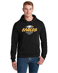 JERZEES® - NuBlend® Pullover Hooded Sweatshirt - LB Basketball Grunge Logo -Black