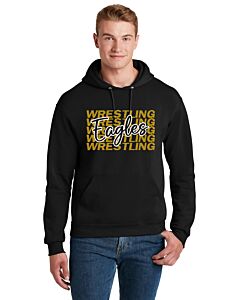 JERZEES® - NuBlend® Youth Pullover Hooded Sweatshirt - Eagles Wrestling Script Logo -Black