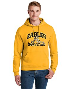 JERZEES® - NuBlend® Youth Pullover Hooded Sweatshirt - Eagles Wrestling Grunge Logo -Gold