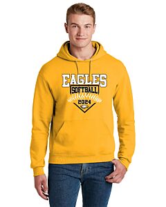 JERZEES® - NuBlend® Pullover Hooded Sweatshirt - LB Softball 2023 - Logo 1-Gold