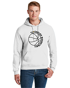 JERZEES® - NuBlend® Pullover Hooded Sweatshirt - Eagles Basketball Logo-White