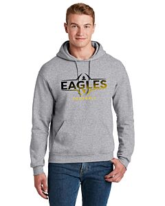 Jerzees® - NuBlend® Pullover Hooded Sweatshirt - Front Imprint Lawton Bronson Football Logo-Athletic Heather