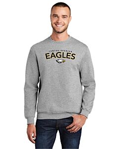 Port &amp; Company® Core Fleece Crewneck Sweatshirt (Eagle Classic Logo)-Athletic Heather