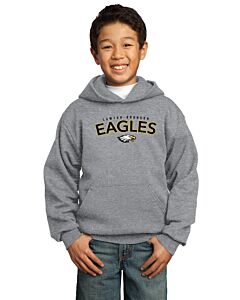 Port &amp; Company® Youth Core Fleece Pullover Hooded Sweatshirt (Eagle Classic Logo)-Athletic Heather