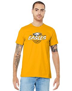 BELLA+CANVAS ® Unisex Jersey Short Sleeve Tee - LB Basketball Grunge Logo-Gold