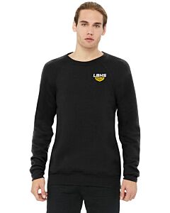 BELLA+CANVAS ® Unisex Sponge Fleece Raglan Sweatshirt - Golf Log Left Chest - Full Print Back-Black
