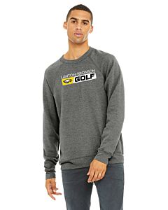 BELLA+CANVAS ® Unisex Sponge Fleece Raglan Sweatshirt - Full Front Golf Logo, No Back-Gray Triblend