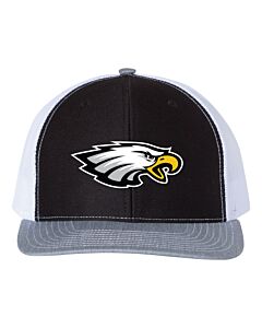 Richardson - Snapback Trucker Cap - Eagle Logo-Black/White/Heather Gray