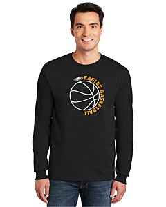 Gildan® 100% US Cotton Long Sleeve T-Shirt - Eagles Basketball Logo