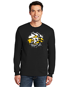 Gildan® 100% US Cotton Long Sleeve T-Shirt - Eagles Graffiti Logo-Black